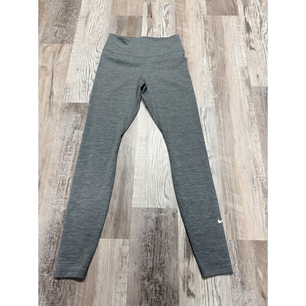 NIke Dri Fit Gray Womens‎ S Mid Rise Stretch Swoosh Athletic Yoga Pants Leggings
